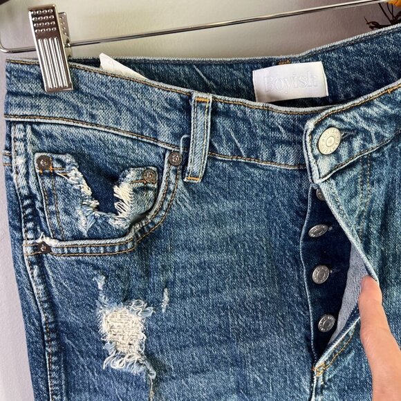 Boyish The DEMPSEY High Rise Slim Straight Stretch Jean Sz 26 in STARFIGHT - Picture 3 of 11